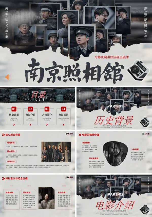 南京照相馆电影分享赏析动态PPT模板含讲稿