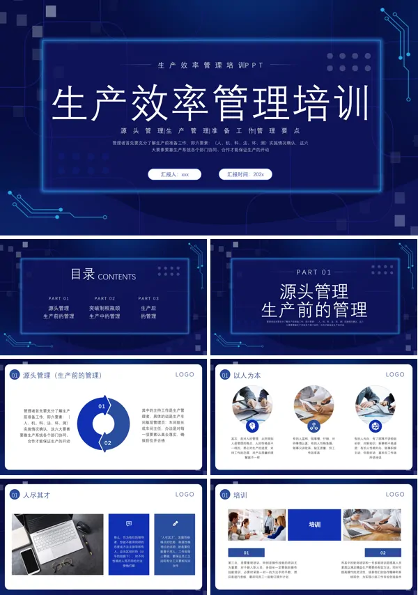 企业生产效率管理培训PPT模板含讲稿