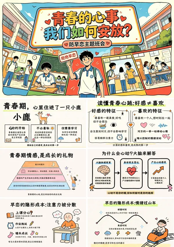 拒绝早恋主题班会花开应有时主题班会PPT含讲稿