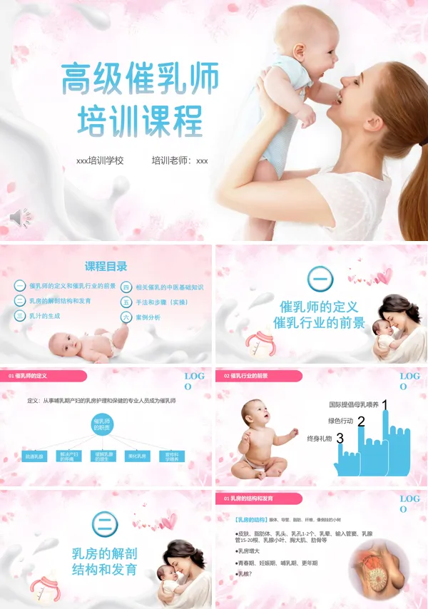催乳师培训课件PPT月子中心培训模板含讲稿