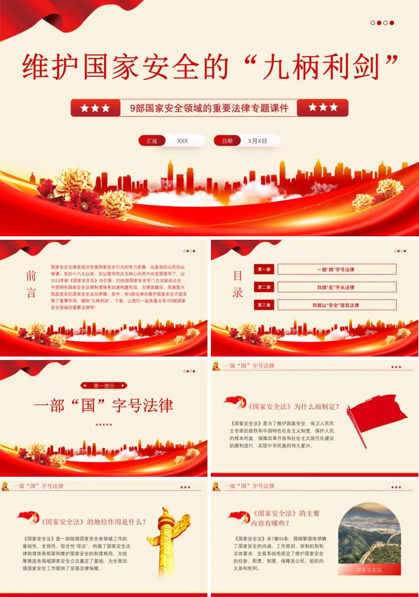 维护国家安全的九柄利剑PPT专题党课