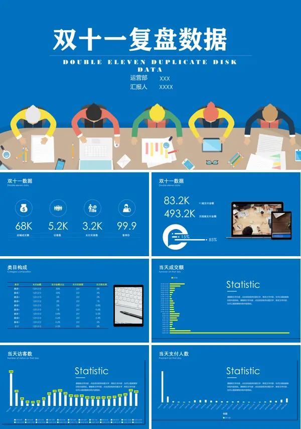 双11复盘数据分析PPT模板