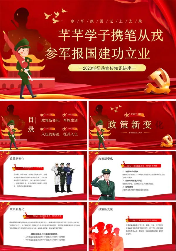 征兵宣传知识讲座课件PPT