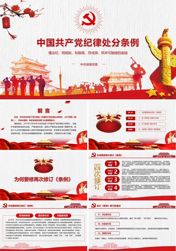 中国共产党纪律处分条例PPT模板