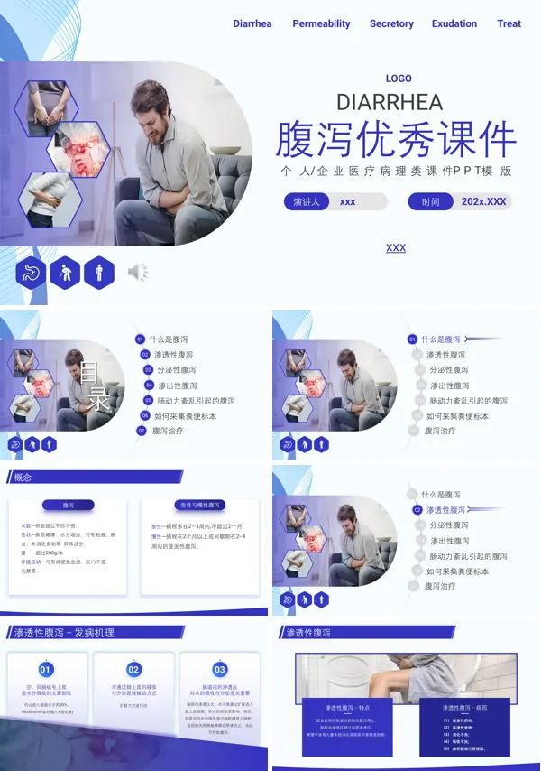 腹泻病人护理注意事项ppt模板含讲稿