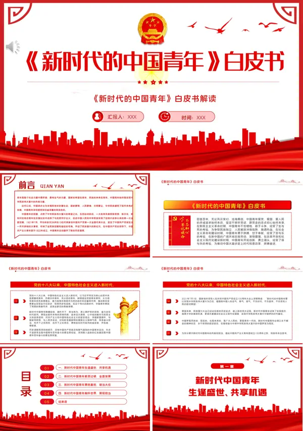 《新时代的中国青年》白皮书PPT专题党课