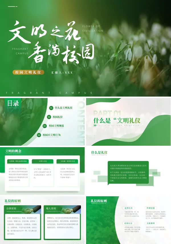 校园文明礼仪主题班会PPT