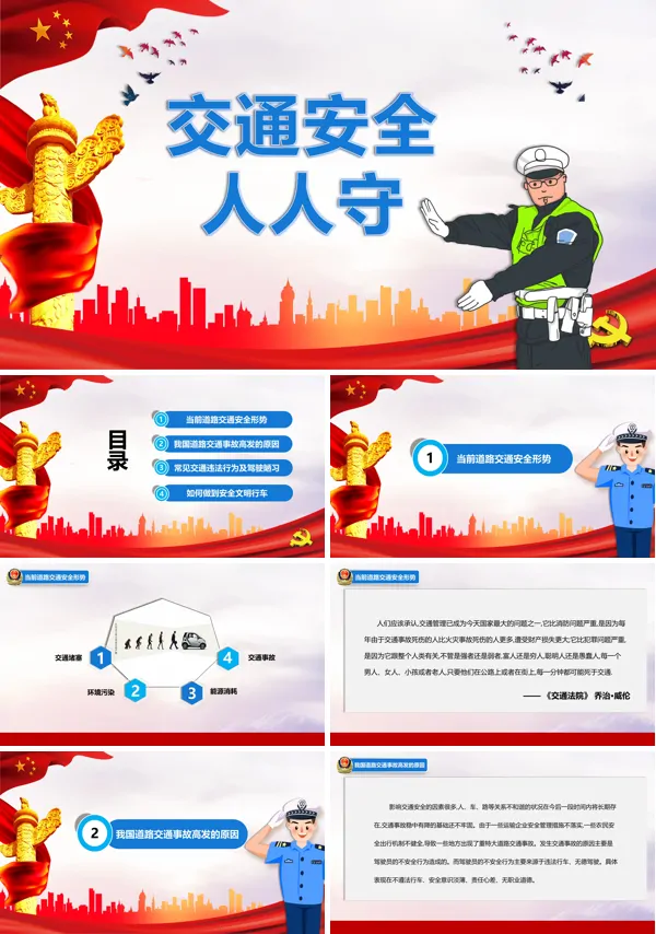 关于交通安全的ppt课件模板