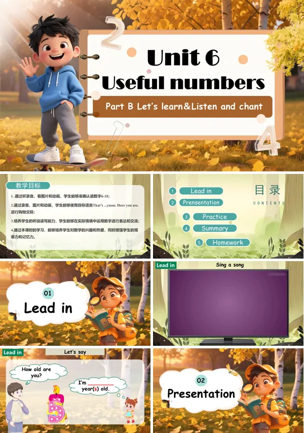 人教三年级英语上册Unit6第5课时Part B Let's learn＆Listen and chantPPT课件含教案