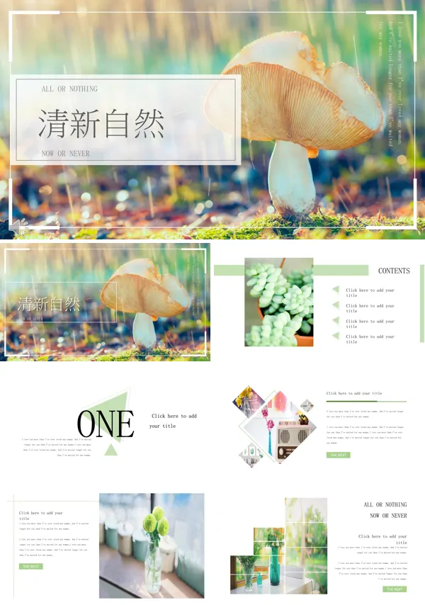 清新自然小清新暖系风格PPT模板