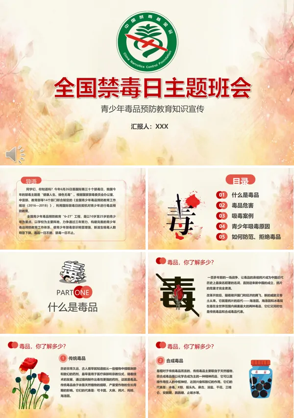 禁毒主题班会PPT