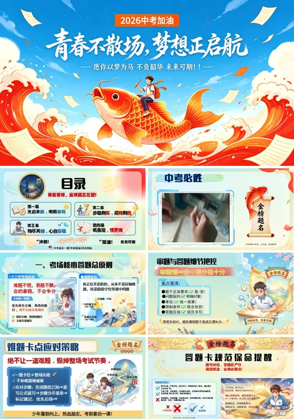 初三下中考考前九年级主题班会最后一课班会稳住你就赢了PPT课件含讲稿
