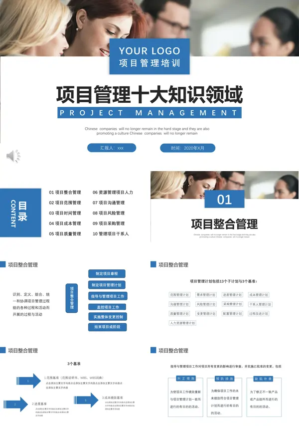 企业培训项目管理十大知识领域PPT
