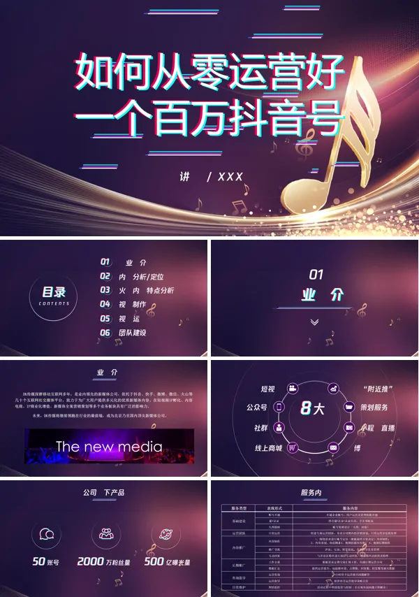 关于如何打造百万粉丝抖音运营方案的PPT课件