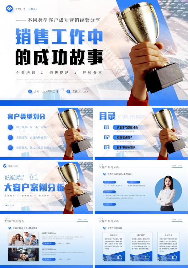 企业销售工作中的成功故事团队培训PPT模板