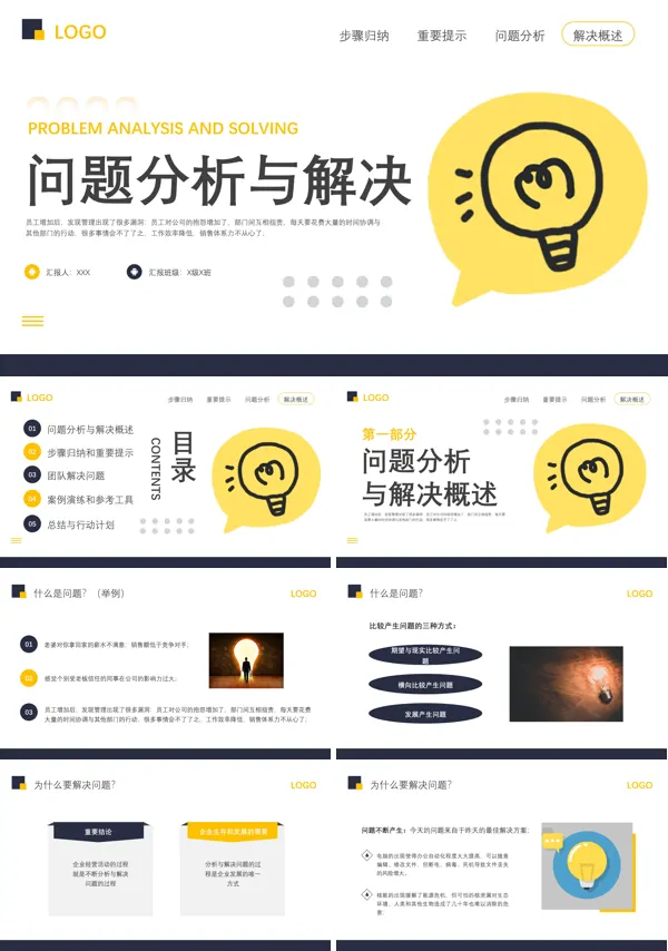 问题分析与解决培训PPT模板