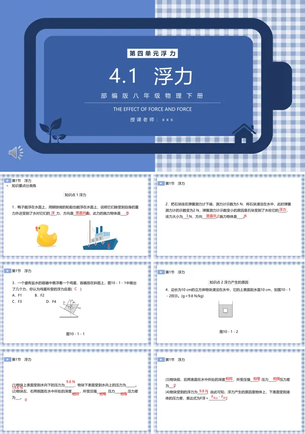 部编版八年级物理下册浮力课件PPT