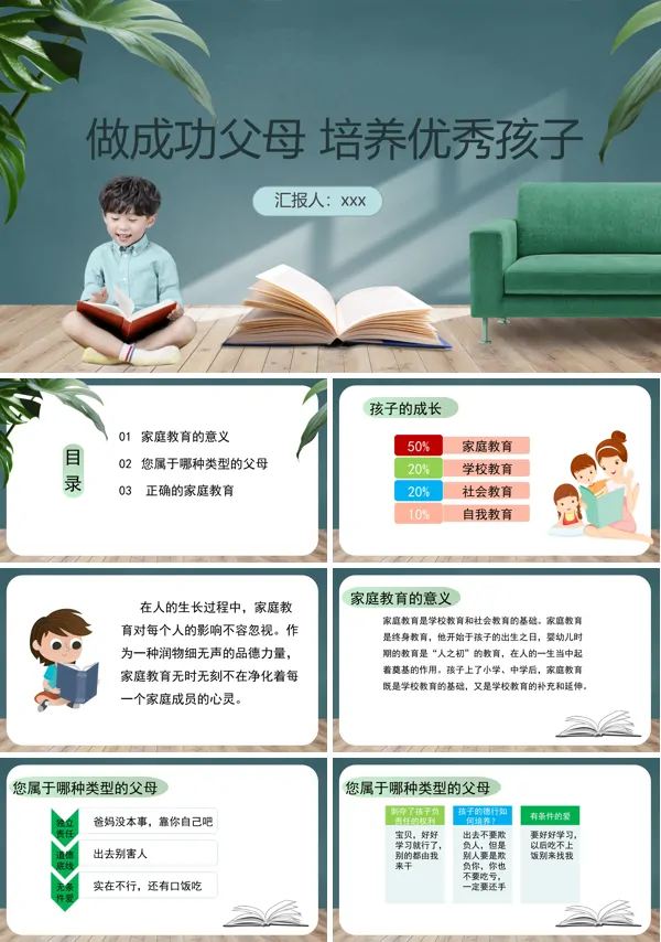 成功的家庭教育培养优秀的孩子ppt课件
