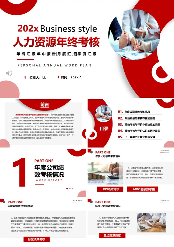 人力资源年终考核PPT含讲稿