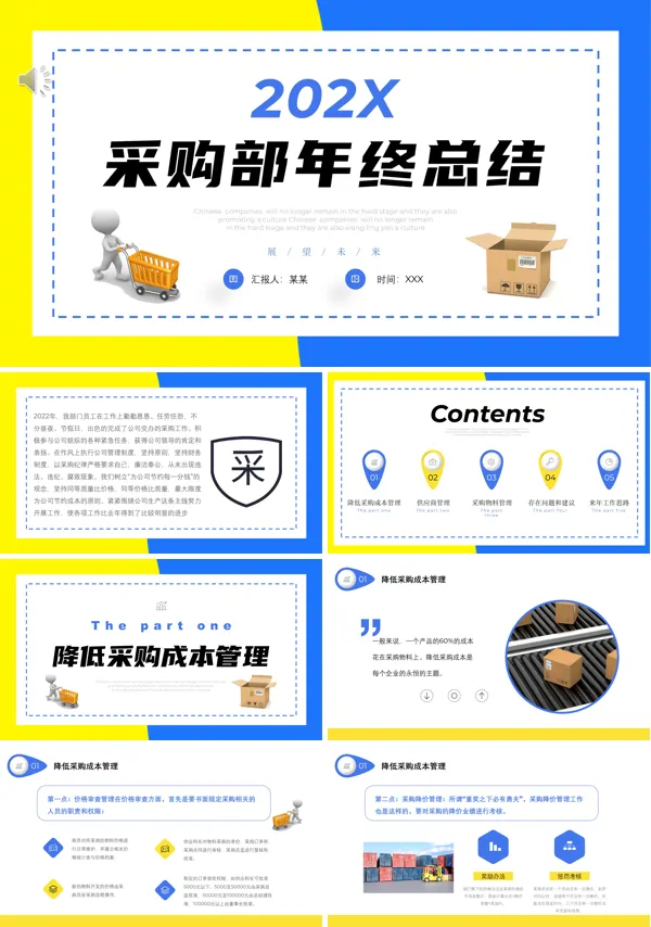 采购部年终工作总结报告PPT