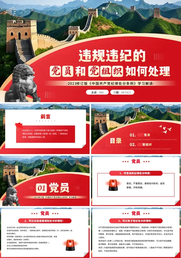 违规违纪的党员和党组织如何处理PPT专题党课