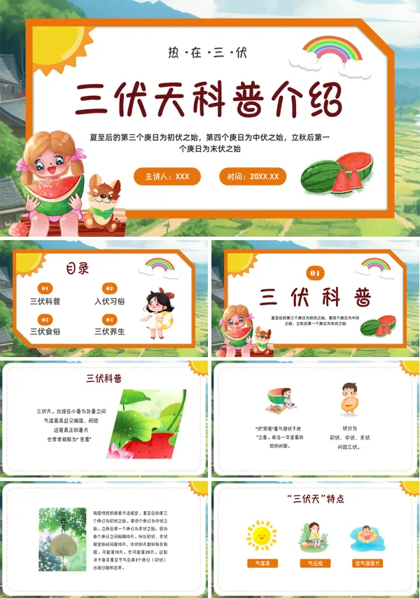 关于三伏天的知识PPT课件