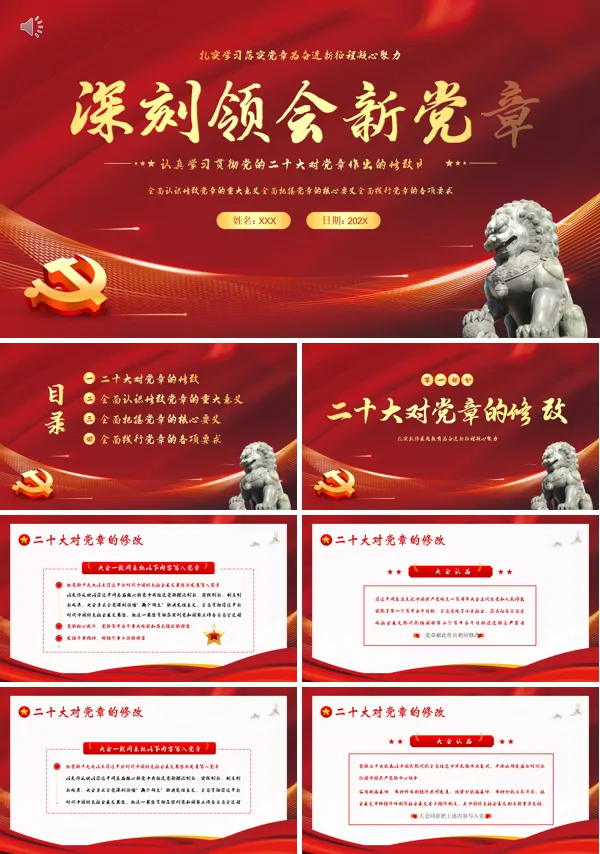 新党章党课学习教育党课PPT
