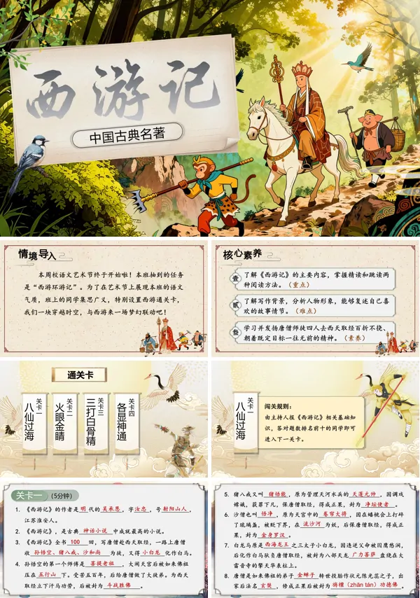 部编七年级语文上册整本书阅读西游记PPT课件含教案
