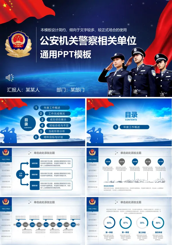 人民警察ppt模板免费