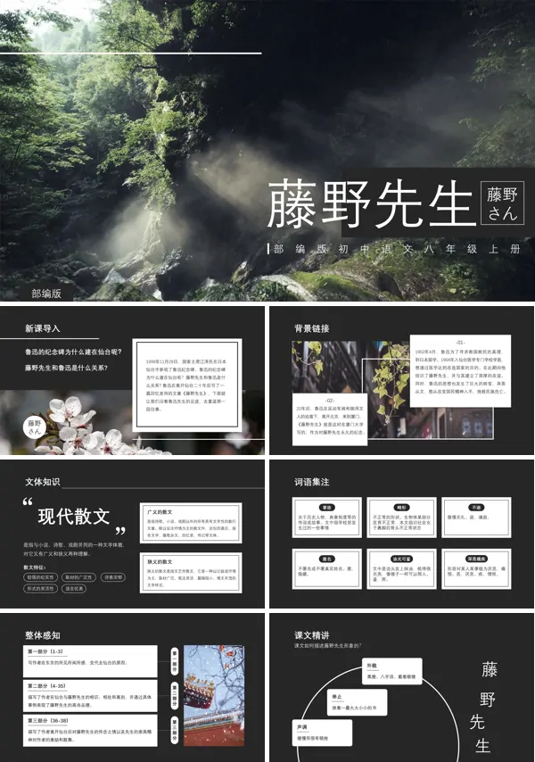 八年级上册语文藤野先生教案ppt