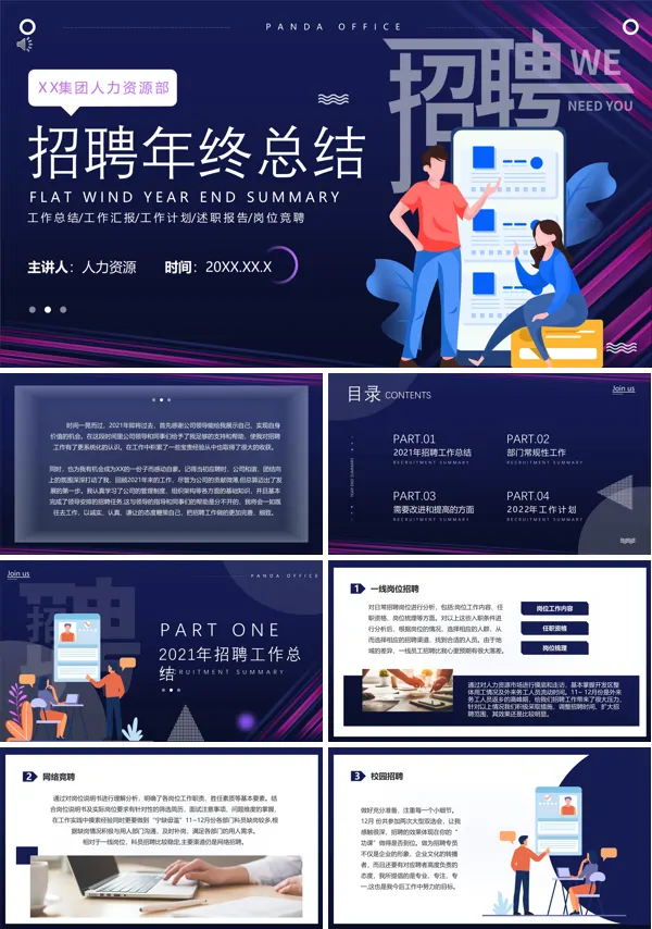 招聘年终总结报告PPT