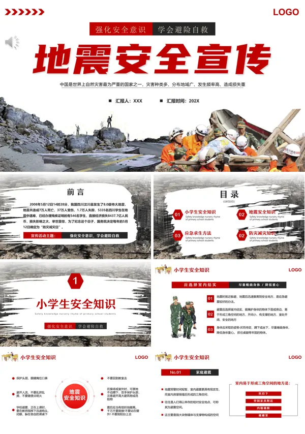 地震安全知识宣传内容PPT