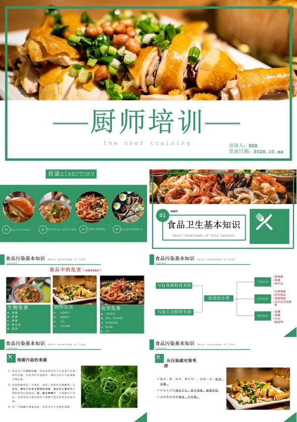 厨师食堂餐饮从业人员食品卫生安全知识教育培训PPT