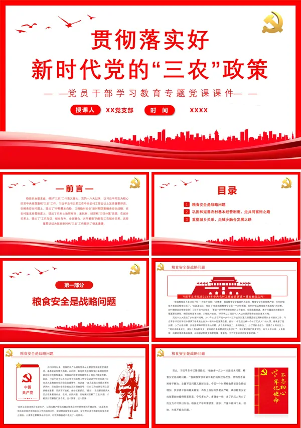贯彻落实好新时代党的“三农”政策PPT专题党课