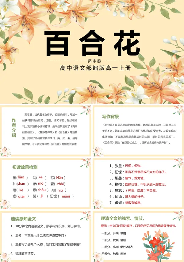 语文百合花课件PPT