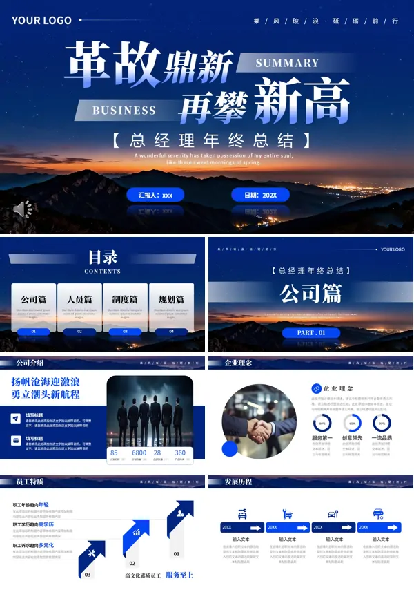总经理年终总结PPT（无内容）