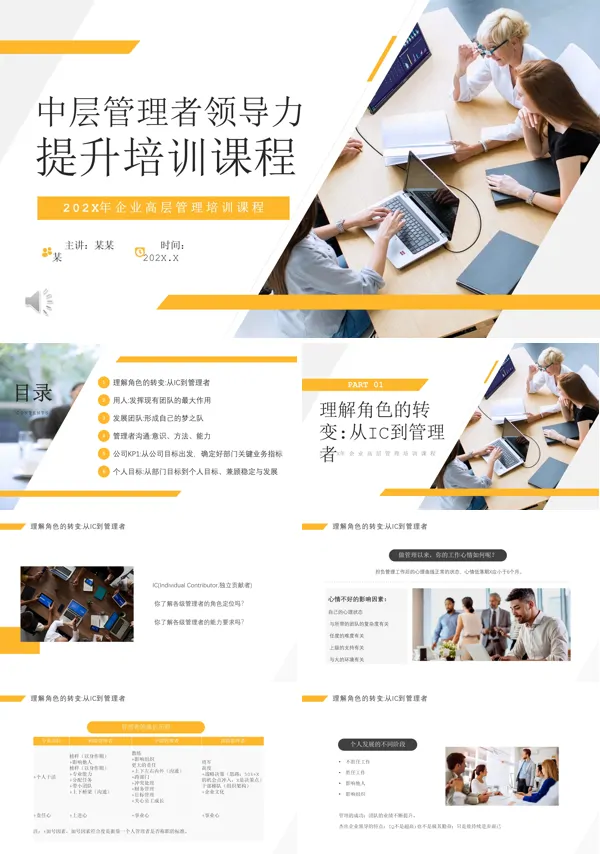 高层管理企业培训PPT模板