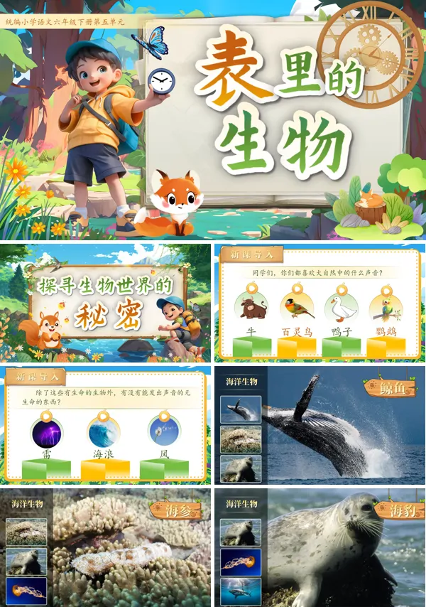 部编小学语文六年级下册表里的生物PPT课件含教案