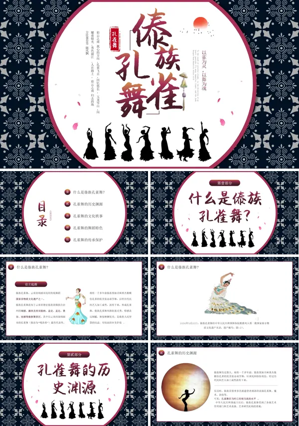 少数民族傣族孔雀舞科普介绍PPT课件
