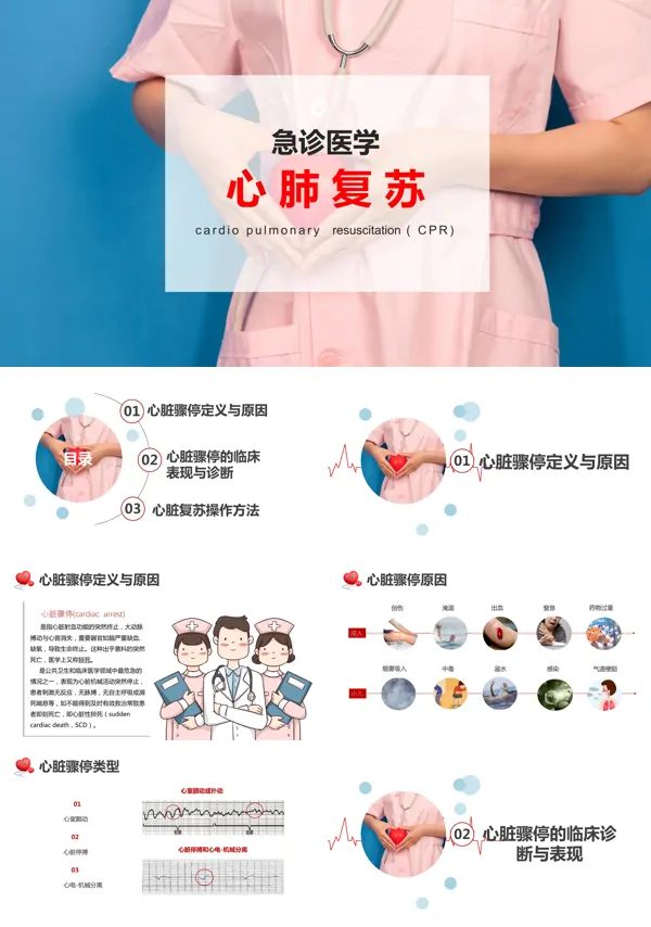 心肺复苏急诊医学医疗护理PPT课件