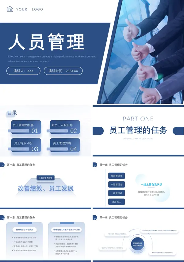 企业人员管理报告PPT培训模板