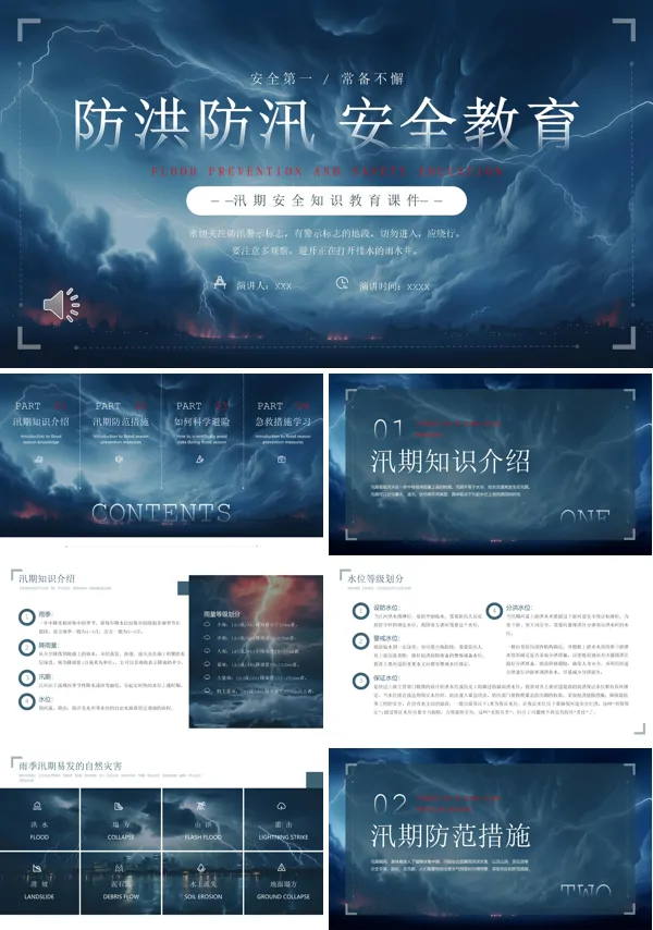 2024年防汛防洪减灾抗灾洪灾自救知识培训课件ppt模板