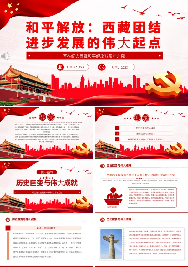 和平解放西藏团结进步发展的伟大起点PPT专题党课