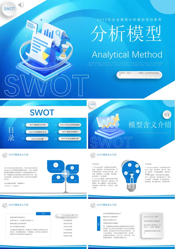 企业培训swot分析模型PPT课件