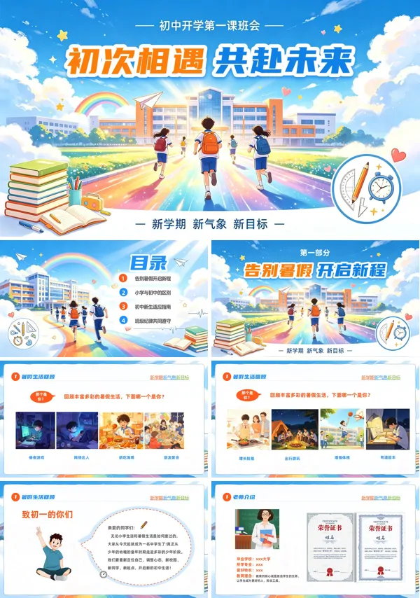 2026学年下学期七年级(初一)开学第一课主题班会课件PPT含讲稿