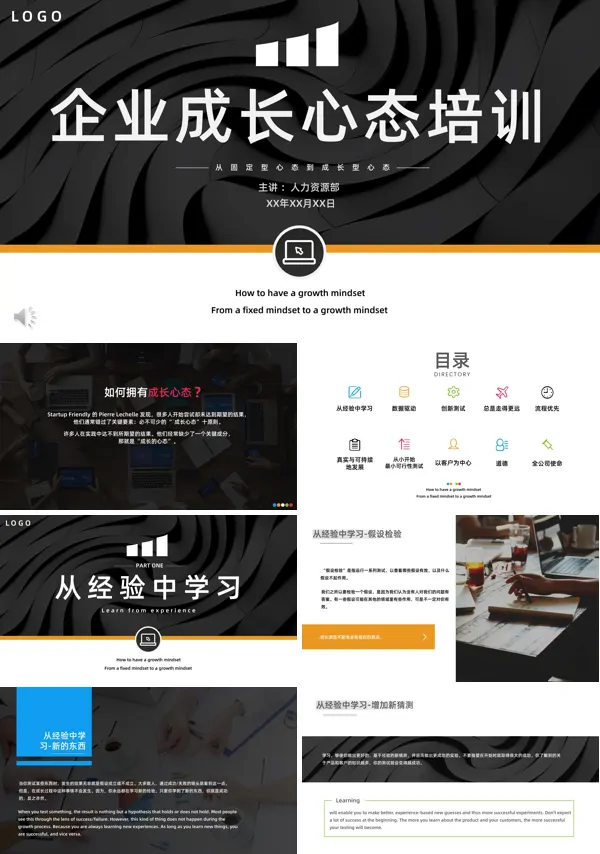员工成长心态培训PPT模版