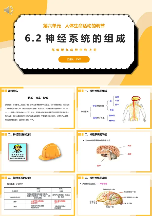 部编版九年级生物上册第六单元神经系统的组成教学PPT课件