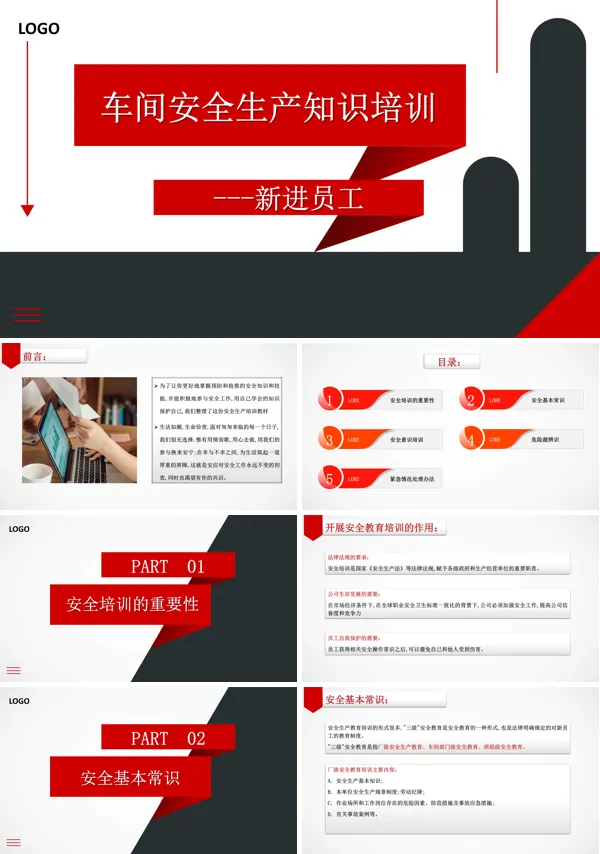 新员工车间安全生产知识培训课件PPT模板