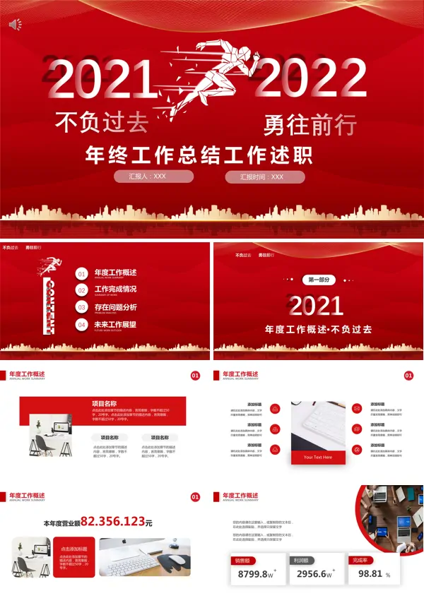 年度总结述职报告工作报告PPT