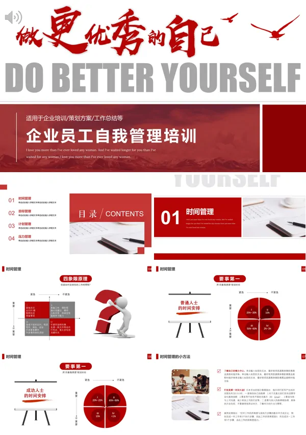 企业员工自我管理培训课件PPT模板